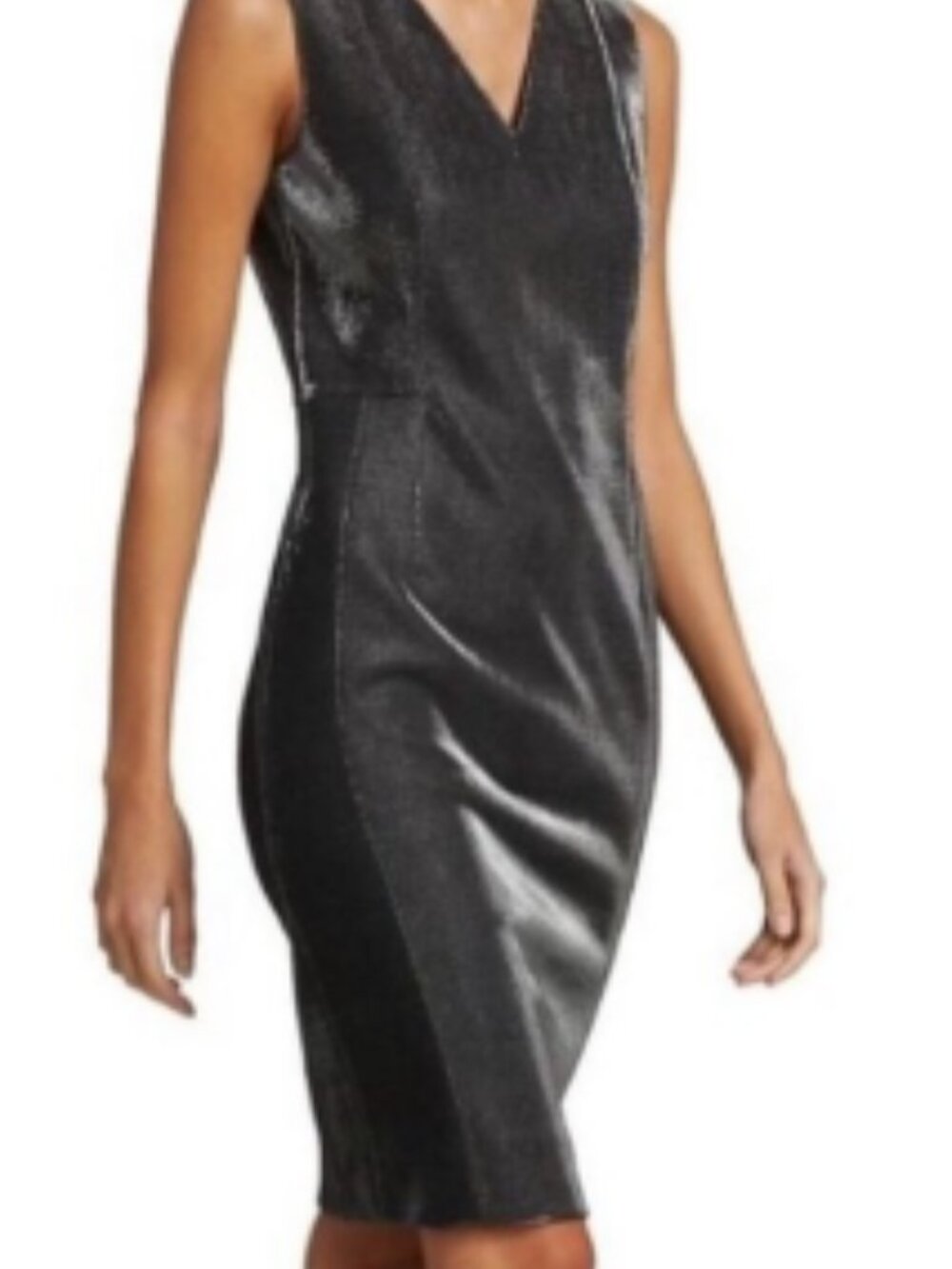 Akris Punto Sleeveless Jersey Sheath Dress Metallic Graphite